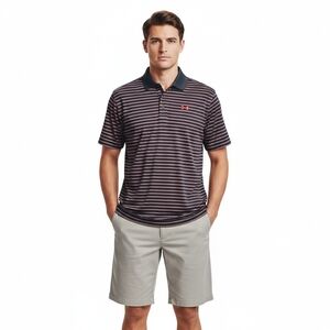 Under Armour Men's Striped Golf Polo Shirt Multicolor Size Large Loose Fit